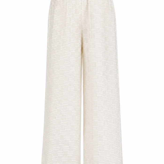 Off-White Wide-Leg Elastic Waist Pleated Trousers