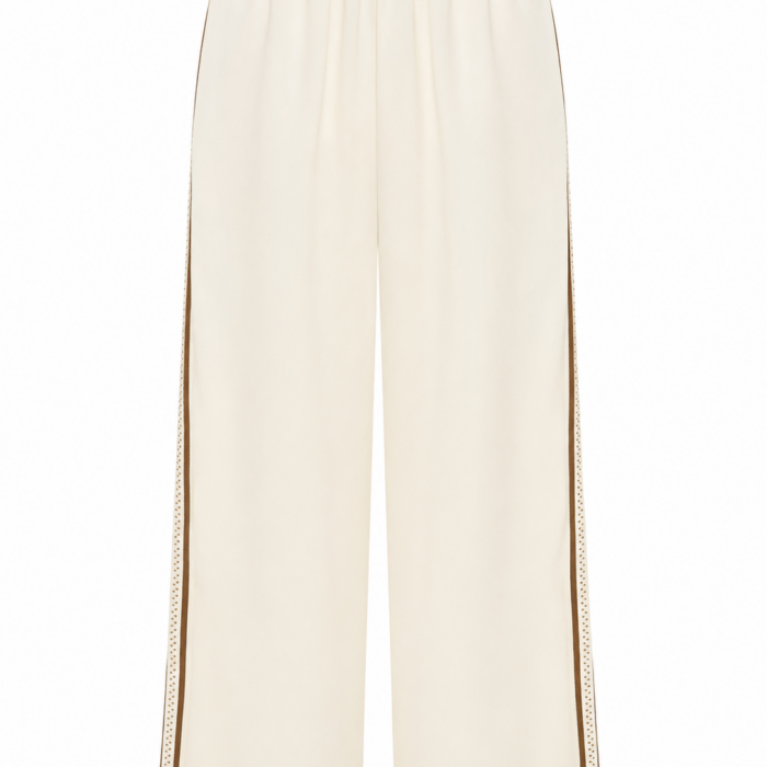 Off-White Wide-Leg Side-Stripe Elastic Waist Pants