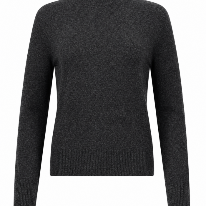 Dark Grey Heathered Knit Turtleneck Sweater