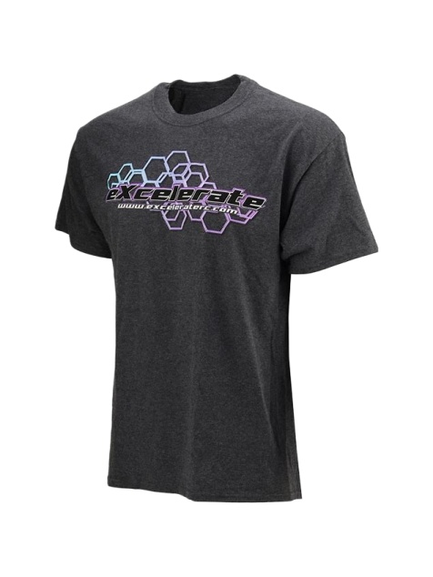 Charcoal Heather Graphic T-Shirt with Hexagon Print