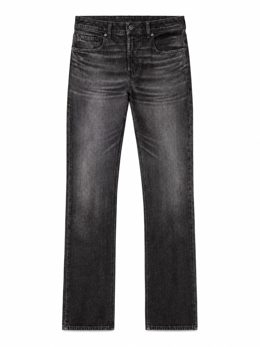 Black Faded Straight Leg Jeans